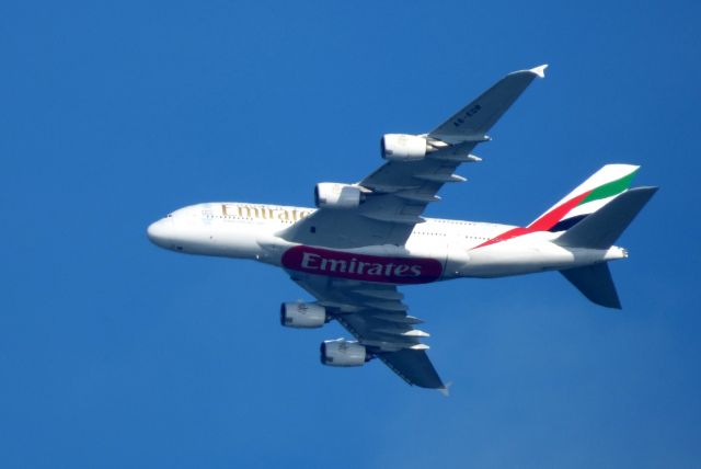 Airbus A380-800 (A6-EDB) - Shown here an Emirates A380-800 a few moments until landing in the Winter of 2017.