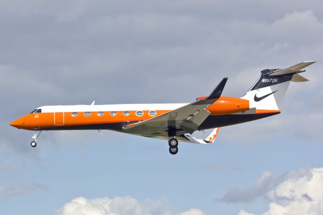 Gulfstream Aerospace Gulfstream V (N1972N) - New Nike Air!br /G550 arriving at home base and performing two clean low passes before landing. 9-18-13