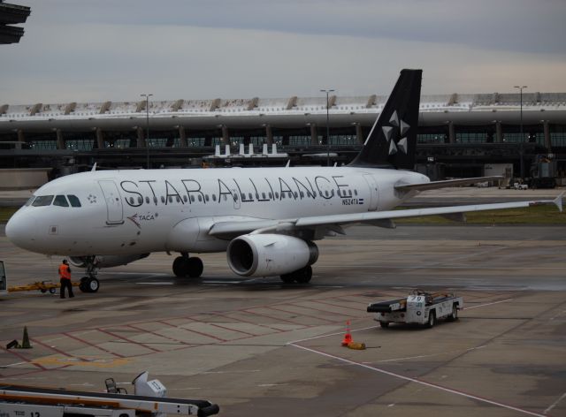 Airbus A319 (N524TA) - Pushing back on 6/13/13