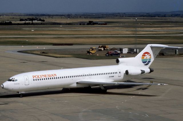 VH-RMN — - POLYNESIAN AIRLINES - BOEING 727-277/ADV - REG : VH-RMN (CN 21695/1481) - KINGSFORD SMITH SYDNEY NSW. AUSTRALIA - YSSY 26/8/1988 35MM SLIDE CONERSION SCANNED AT 6400 DPI.