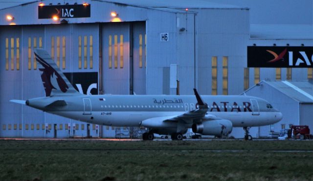 Airbus A320 (A7-AHR) - qatar a320-232 a7-ahr arriving in shannon this morning from bucharest for painting with iac 6/3/20.