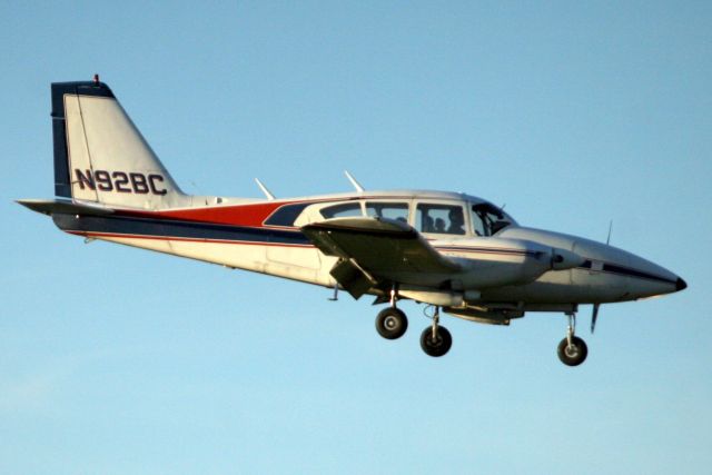 Piper Aztec (N92BC) - On short finals for rwy 9 on 6-Feb-19.