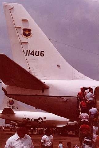 76-1406 — - Tail markings of a USAF  T-43 nav trainer at a Carswell AFB open house and air show