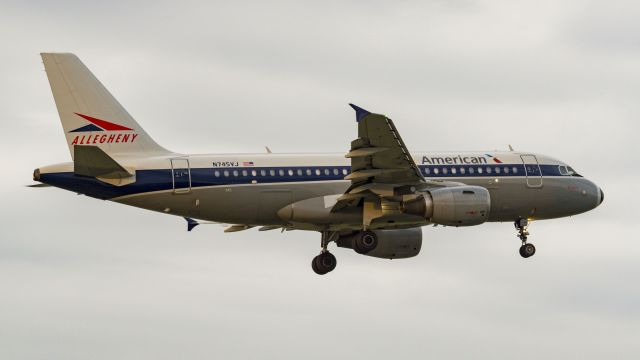 Airbus A319 (N745VJ) - Allegheny on short final for 13Rbr /5/19/17