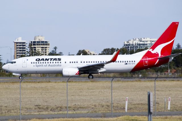 Boeing 737-800 (VH-VYD) - About to turn on to runway 05 for take off. Friday 19th April 2013.