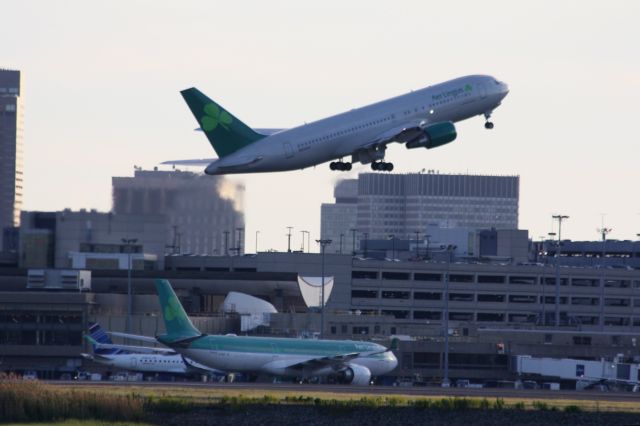 BOEING 767-200 (N234AX) - Omni Air B767-200 painted in Aer Lingus hybrid livery is operating from BOS to Shannon during this Summer. 