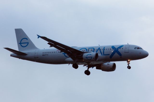 Airbus A320 (N627VA) - One of three Global X flights arriving to Boston Logan from Nassua (NAS) on 5/19/22.