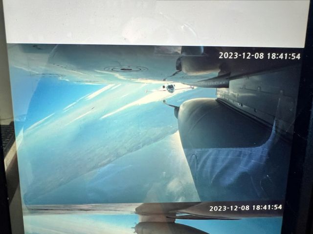 N102VS — - Calspan Autonomy ExPERT Larjet testing autonomous aerial refueling technologies behind N710CF carrying an experimental aerial refueling store.