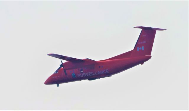 C-GCFJ — - C-GCFJ DHC-8-102 Transport Canada Altitude 430 Mètres Vitesse 366 Km/H Survolant le fleuve St-Laurent QC. à Lavaltrie le 19-05-2023 à 10:14