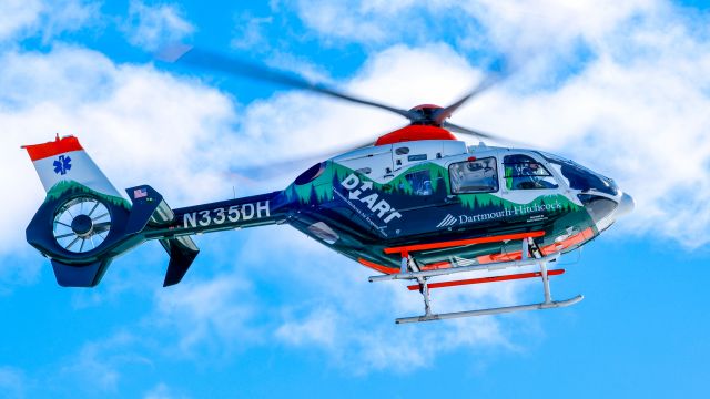 Eurocopter EC-635 (N335DH) - Departing UVM helipad 14 Feb 2024