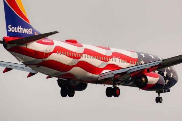 Boeing 737-800 (N500WR) - "Freedom One" arriving on Runway 23 at the Buffalo Niagara International Airport from Baltimore as WN428br /br /(Photo Taken on 07-19-2021)