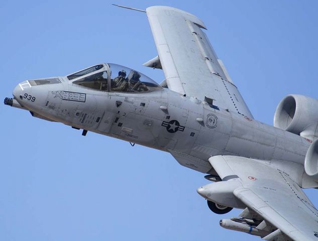 82-0663 — - Fairchild-Republic OA-10A Thunderbolt II 82-0663 of the 354th Fighter Squadron Bulldogs pulls up from a strafing run at the Goldwater Range, Arizona.