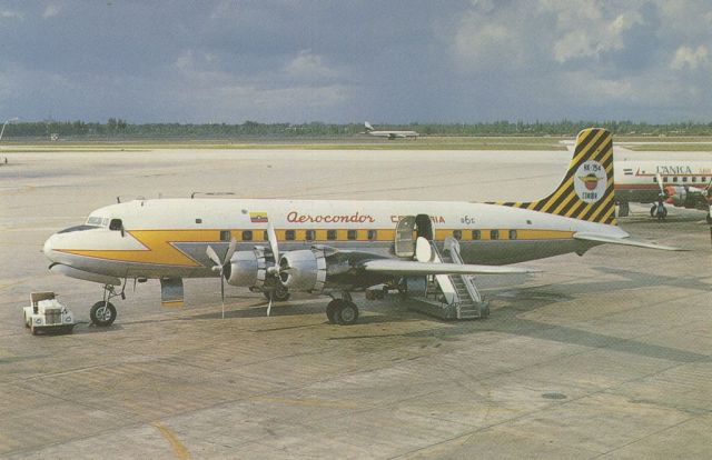 Douglas DC-6 (HK754) - scanned from postcard