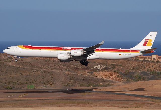 Airbus A340-600 — - Very low approach to the runway 03R.