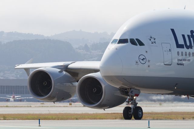 Airbus A380-800 (D-AIML) - Majestic A380 taxiing at SFO