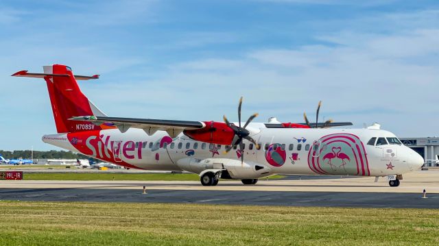 Aerospatiale ATR-72-600 (N708SV) - #silversummeroflove Livery seen on the ATR 72-600 on Taxi for departure to Ft. Lauderdale. 