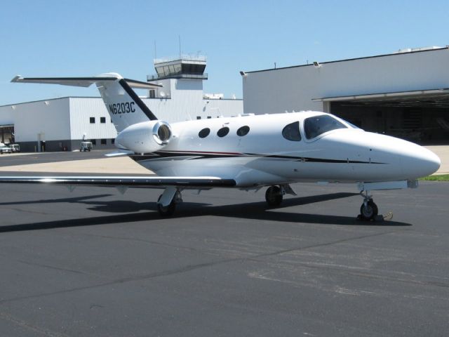 Cessna Citation Mustang (N6203C) - Citation Mustang sitting on the factory ramp in Independence, KS on delivery day