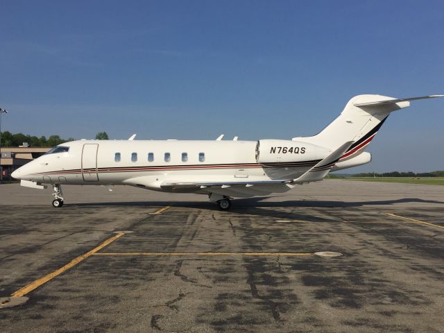 Canadair Challenger 350 (N764QS) - Bombardier Challenger 300 (N764QS) -  Aircraft was spotted at the FBO at Chautauqua County, Jamestown, NY airport (KJHW) on 05-25-2016 at 4:45 PM.