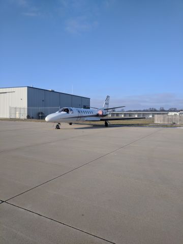 Cessna Citation V (N60KM) - Parked at the Purdue Aviation ramp at KLAF.