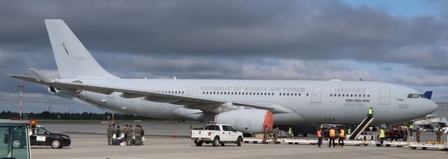 Airbus A330-200 (N19002) - Republic of Korea Air Force Airbus A330 Multi Role Tanker Transport (19-002) within minutes of arrival at YOW on 31 Jul 23.  Aircraft was in Ottawa to repatriate 151 members of the Korea Disaster Relief Team that were in Canada for a month to assist with the forest fires in Northern Québec.  Kamsahamnida.