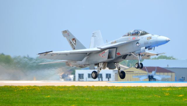 16-5887 — - A Navy F/A-18F performing a touch and go at EAA Airventure 2021.