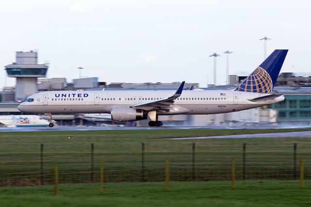 Boeing 757-200 (N12114) - A visitor to MAN for many years now, originally with Continental, N12114 operating UAL80 departs for EWR. 7 Feb 16