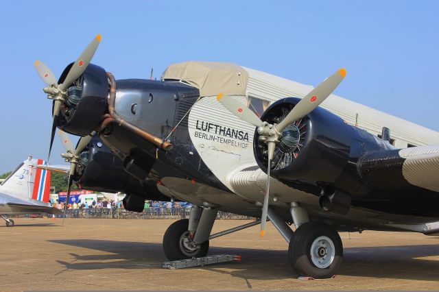 JUNKERS Ju-52/3m (D-CDLH) - Junkers Ju-52 at Duxford Flying Legends air show. This aircraft is owned by Lufthansa.