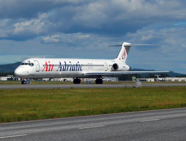 McDonnell Douglas MD-82 (9A-CBD) - Captured at OSL, 2003, a rare visitor