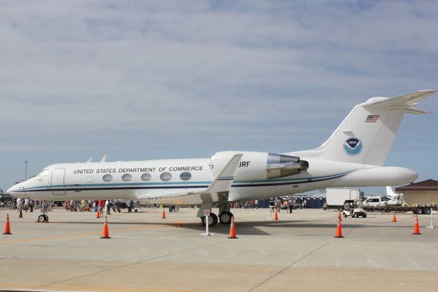 Gulfstream Aerospace Gulfstream V (N49RF) - NOAA Hurricane Hunter Gulfstream on display at MacDill Air Fest (11/6/11)