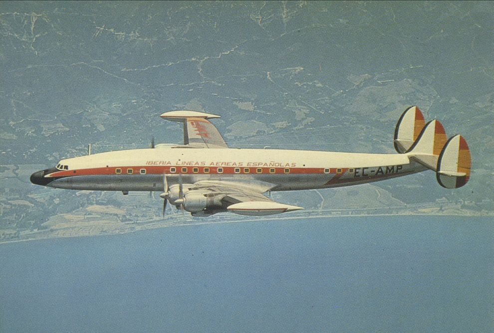 Lockheed EC-121 Constellation (EC-AMP) - scanned from postcardbr /Iberia