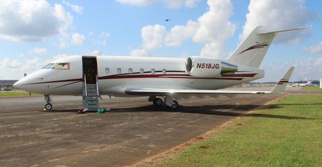 Hawker 800 (N518JG) - A Joe Gibbs Racing Canadair CL-600-2B16 Challenger at Boswell Field, Talladega Municipal Airport, AL, during Race Weekend - October 15, 2017. 