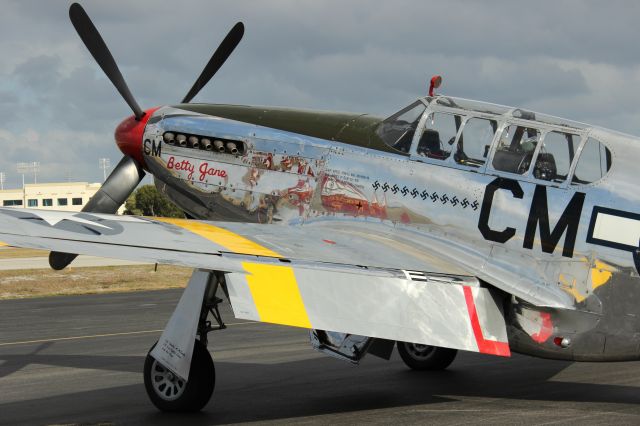 North American P-51 Mustang (NL251MX) - Betty Jane P-51C visiting KFXE on 2/10/13, along with Witchcraft B-24J and Nine-O-Nine B-17G.