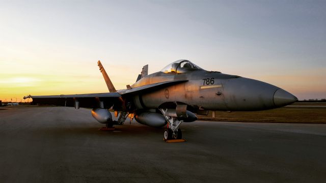 McDonnell Douglas FA-18 Hornet (18-8786) - CF-18 Hornet sunset