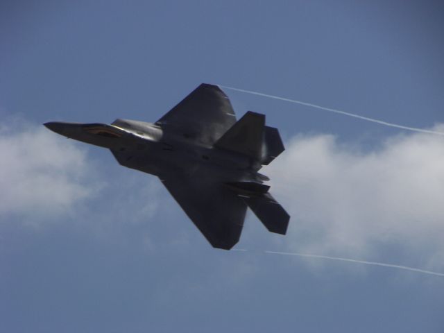 Lockheed F-22 Raptor — - MCAS Miramar Airshow 2008  San Diego, CA  The Raptor High Speed Pass just under Mach 1!