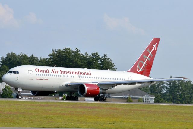 BOEING 767-200 (N234AX) - Omni 820 Heavy lines up on runway 6 taken NH Guardsman to California for 2 weeks of training 