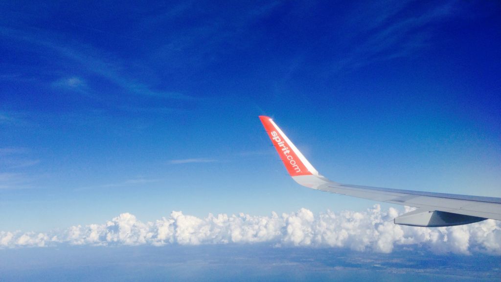 Airbus A320 (N520NK) - Cumulus clouds above Central Florida, and the beautiful Gulf of Mexico.