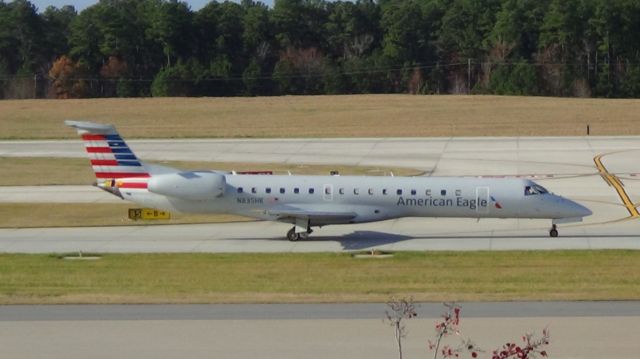 Embraer ERJ-145 (N835HK) - American Eagle (Trans States) 4213 departing to New York LGA at 1:59 PM EST.   Taken November 29, 2015 with Sony HDR-CX230.  