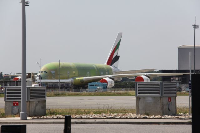 Airbus A380-800 — - Airbus A380 at Toulouse-Blagnac Factorybr /Photo: 02.06.2012