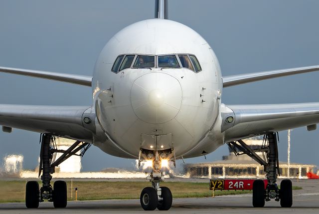 BOEING 767-300 (N320UP) - UPS5442 Heavy pulling into the UPS ramp tonight, 30 Jul 2024.