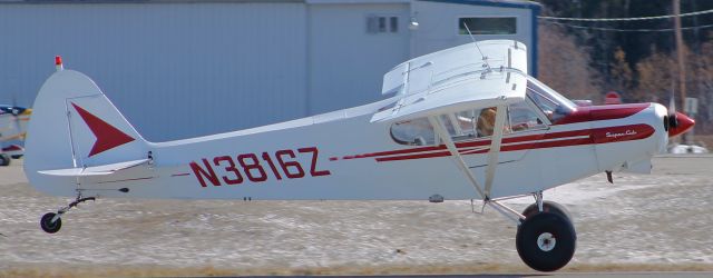 — — - PA-18 61 vintage with a brisk crosswind trying to land.