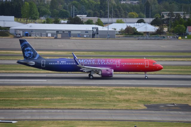 Airbus A321neo (N926VA) - "More to Love" operating as ASA1611 departing on 28L for Los Angeles (KLAX/LAX).