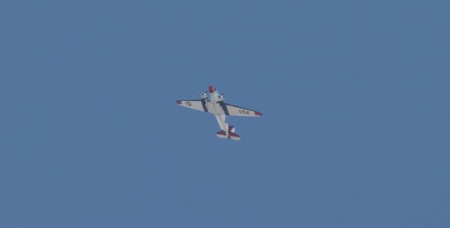 Douglas DC-3 (N737H) - Just over 2 miles above Samsarg Field, Airborne Imaging's Douglas DC-3C (N737H) is at 11,500 and taking pics of Fernley while I'm taking pics of it. This excellent old classic bird, which had originated its flight from KTPH (Tonopah, NV), was over my house (close to Samsarg Field) five times in 75 minutes while it flew over Fernley, Hazen, Fallon, and Pyramid Lake. Each of the first four times it passed over my home, it was at 11,500 (AGL), but on its last pass, as it was departing the area heading back to TPH, it had descended to 10,600. This pic was snapped earlier when it was at 11,500 and despite the 2 miles plus height that meant it was a bit beyond the desirable reach of my Tamron lens, this shot came out sufficiently sharp to make it a "keeper."