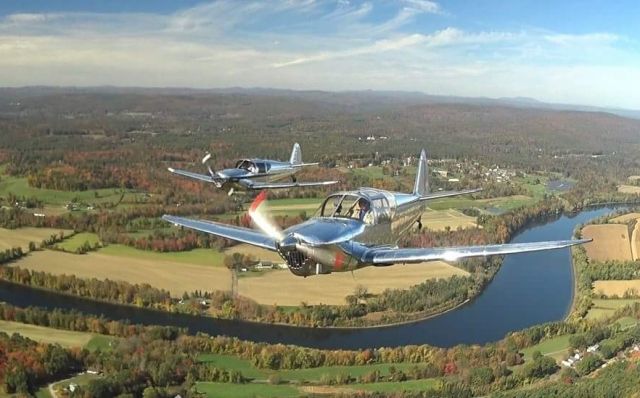 TEMCO Swift (N3796K) - A pair of 1946 Swifts form up over Mass.a rel=nofollow href=http://vimeo.com/239381951https://vimeo.com/239381951/a