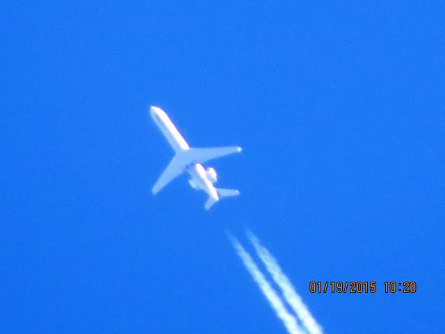 Canadair Regional Jet CRJ-700 (N730SK) - SkyWest Airlines flight 6443 from ORD to OKC over Southeastern Kansas at 38,000 feet.