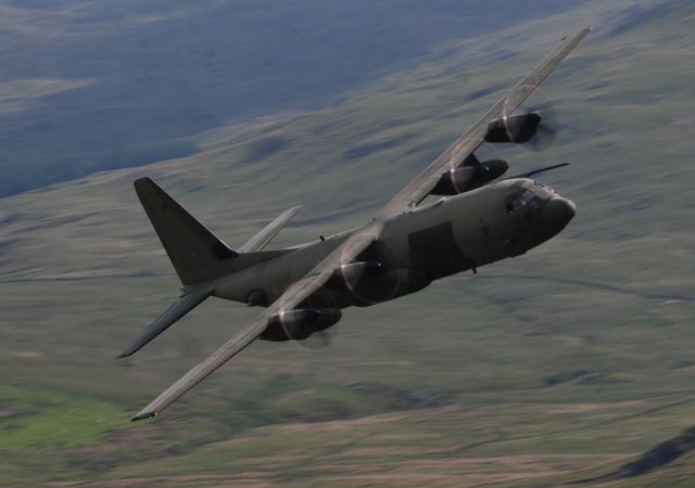 Lockheed C-130 Hercules (ZH877) - Taken from the top of Cad West