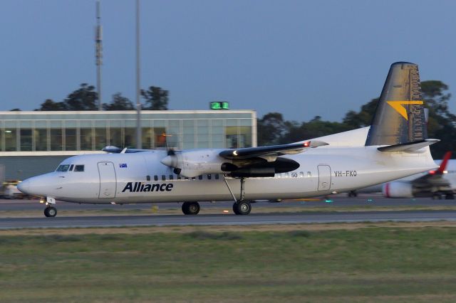 Fokker Maritime Enforcer (VH-FKO) - Feb 6, 2020, 0634 hrs. Taking off from runway 23. Sunrise is about 10 minutes off.