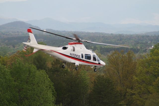 SABCA A-109 (N109DE) - A Duke Energy Agusta A109E departing Hickory, NC (KHKY)