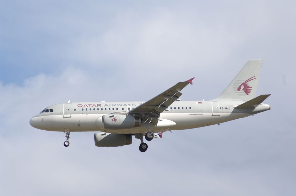 Airbus A319 (A7-HHJ) - Qatal Amiri Flight Final Approach to Narita Intl Airport R/W34L on 2006/11/12