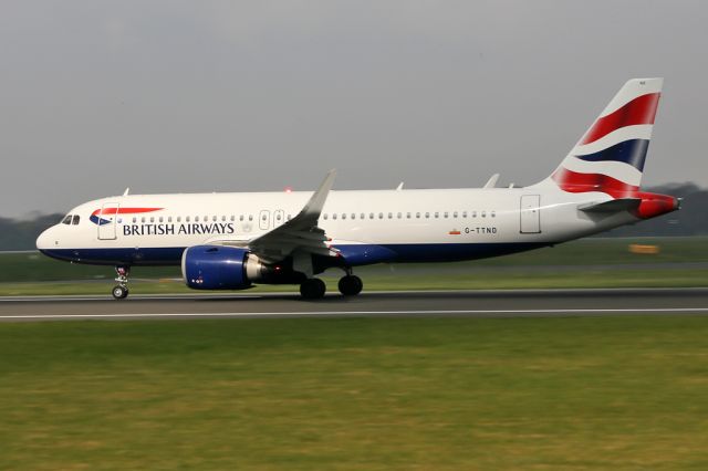 Airbus A320neo (G-TTND) - BA1389 on the way back to LHR, the A320N now starting to appear on domestic flights.