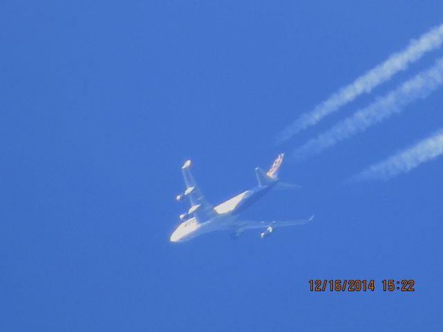 Boeing 747-400 (N477MC) - Atlas Air flight 2862 from SDF to PHX over Southeastern Kansas at 38,000 feet.